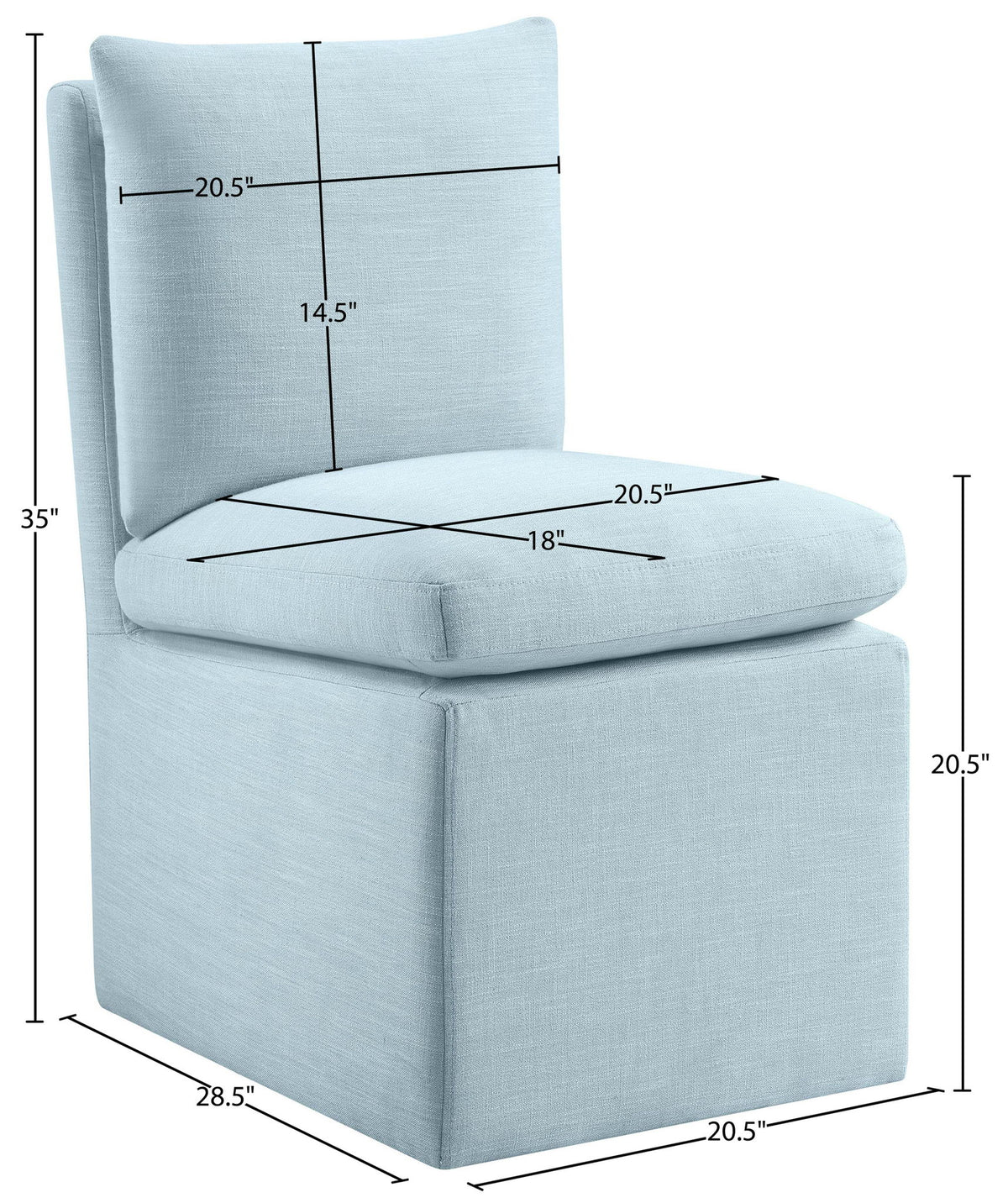 Nelori - Linen Textured Performance Fabric Upholstered Dining Chair (Set of 2)