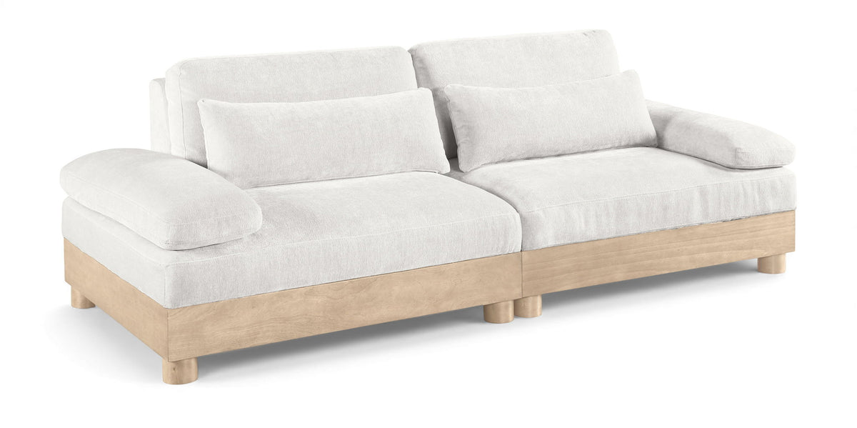 Turin - Chenille Fabric Upholstered Modular Sectional - White