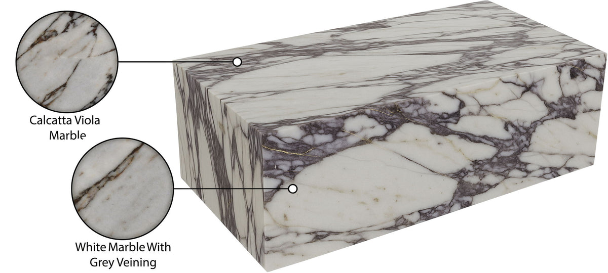 Bolzano - Marble Coffee Table - White / Gray