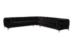 Delilah - Glam Black Fabric Sectional Sofa by VIG Furniture - View 4
