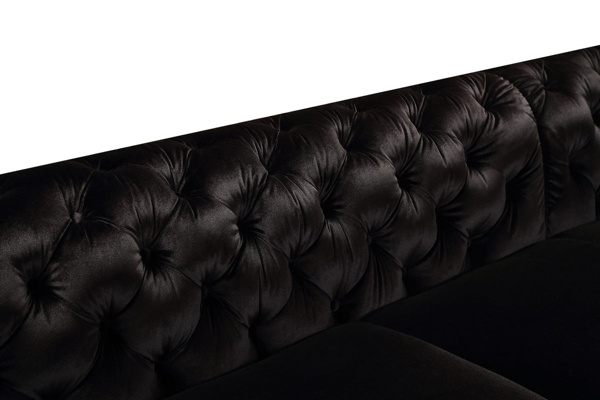 Delilah - Glam Black Fabric Sectional Sofa by VIG Furniture - View 8