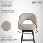 Adrian - 26" Counter Height Swivel Barstool - Morning Fog / Gray
