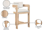 Sacha - Velvet Stool With Natural Base