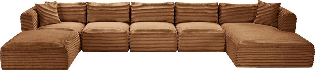 Shaggy - Fabric 6 Piece Modular Sectional With Chaise And Ottoman