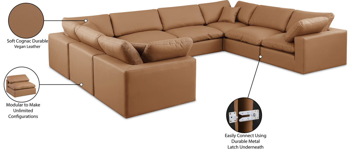 Comfy - 8 Piece Faux Leather Modular Sectional