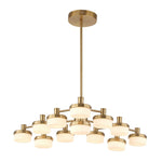 Wedge - 12 Light LED Brass Chandelier - White / Gold