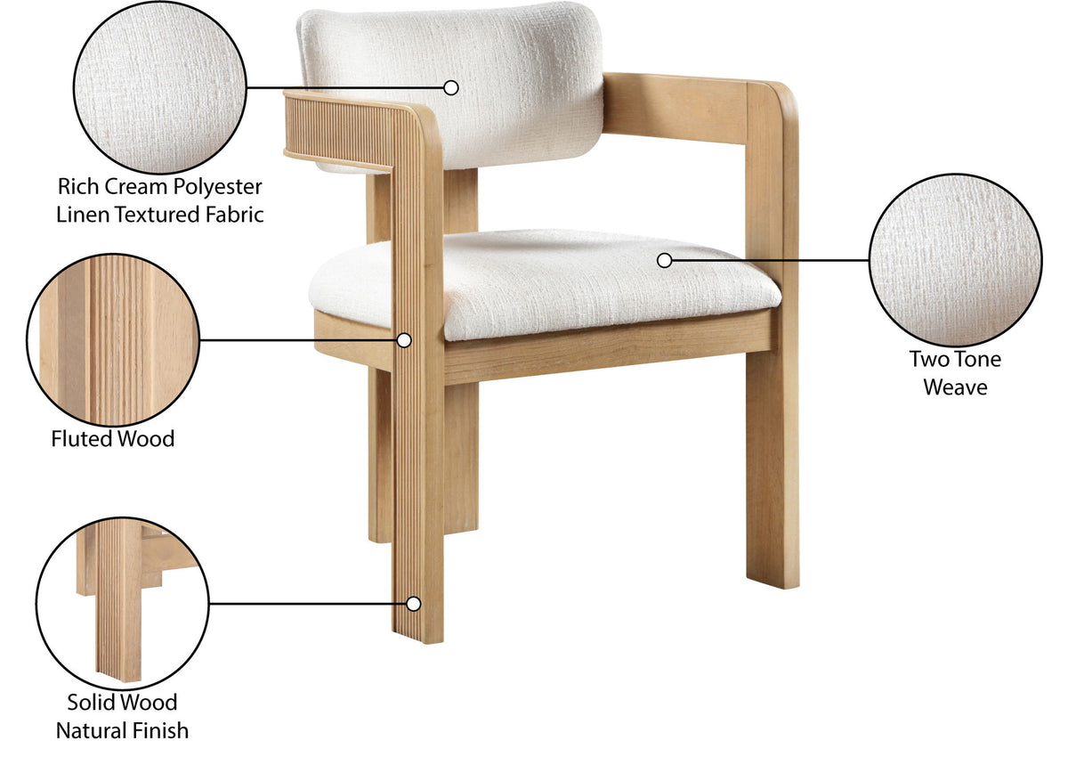 Sacha - Linen Dining Chair With Natural Base (Set of 2)