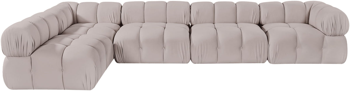 Orin - Velvet 5 Piece Modular Sectional