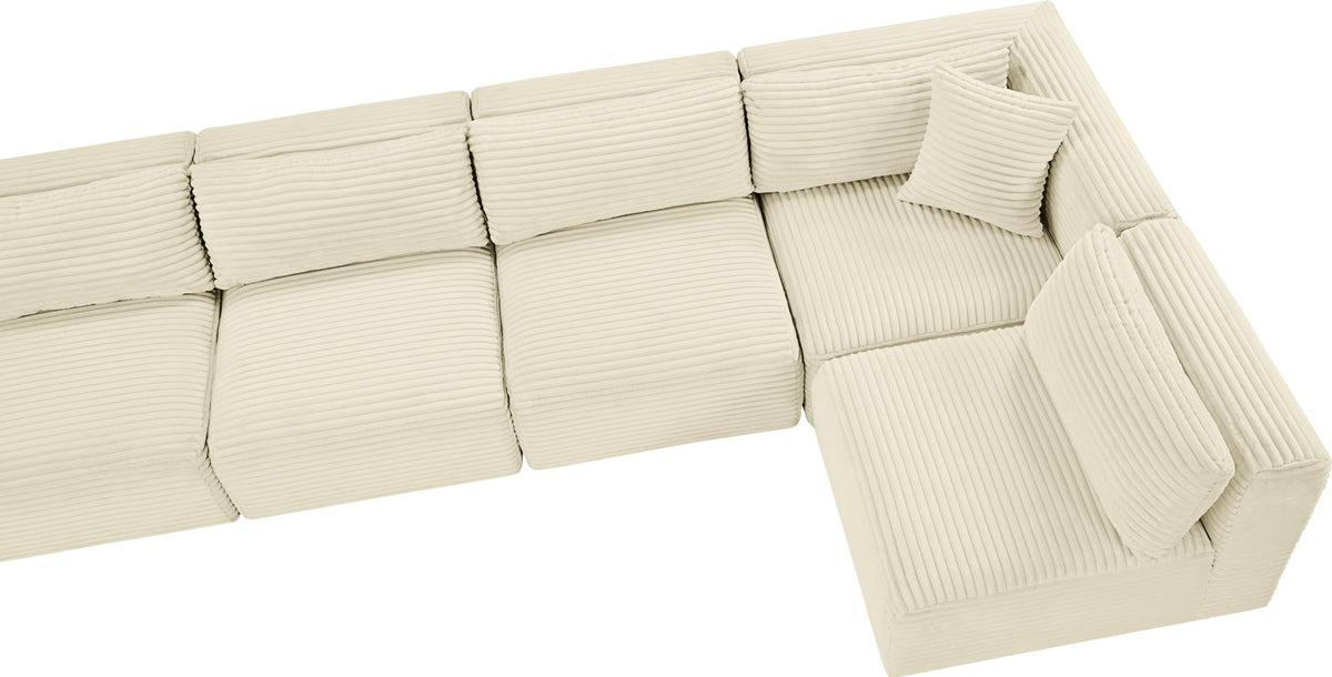 Shaggy - 7 Piece Modular U-Shaped Armless Sectional