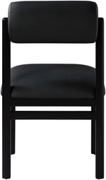 Roundhill - Faux Leather Dining Chair (Set of 2) - Black Frame