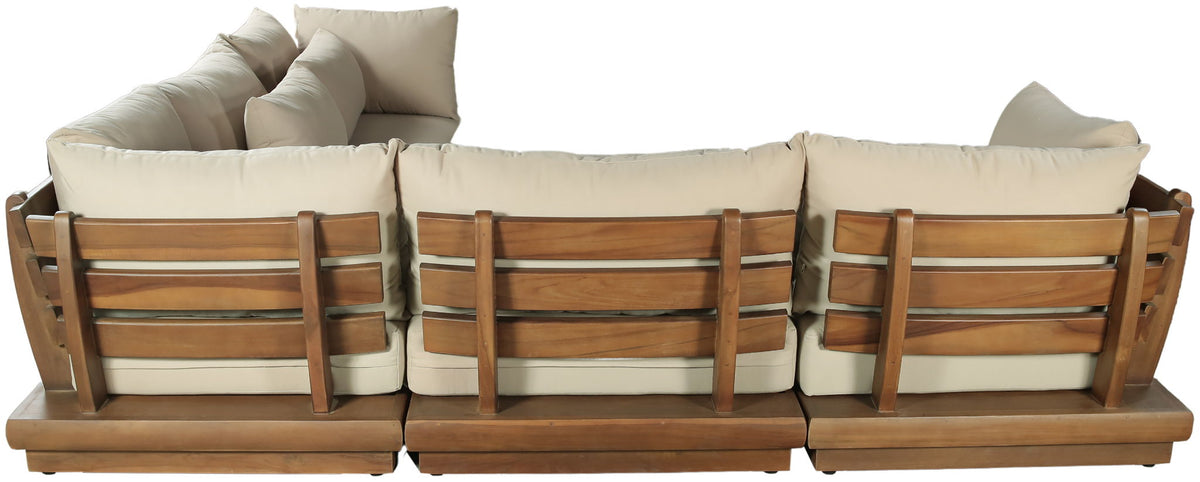 Mirella - 5 Piece Water Resistant Fabric Upholstered Outdoor Patio Modular Sectional