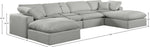 Comfy - 6 Piece Linen Modular Double Chaise Sectional