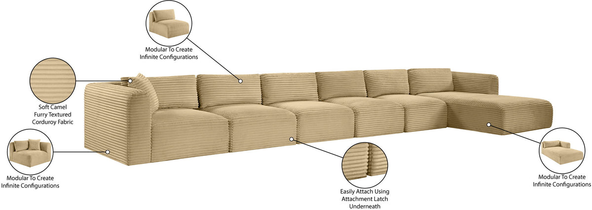 Shaggy - 6 Piece Modular Sectional With Chaise