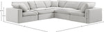 Comfy - 5 Piece Velvet Modular Corner Sectional