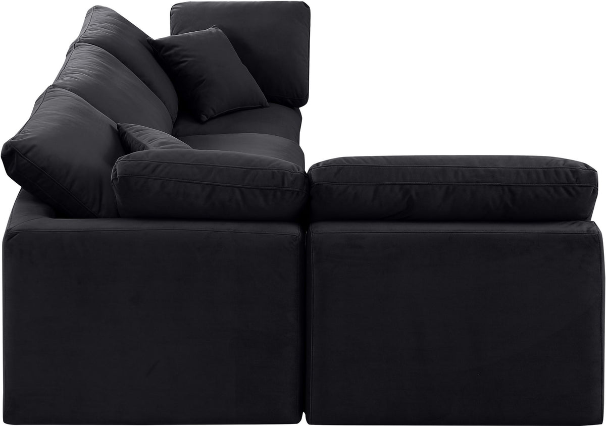 Indulge - Velvet 4 Piece Modular Sectional