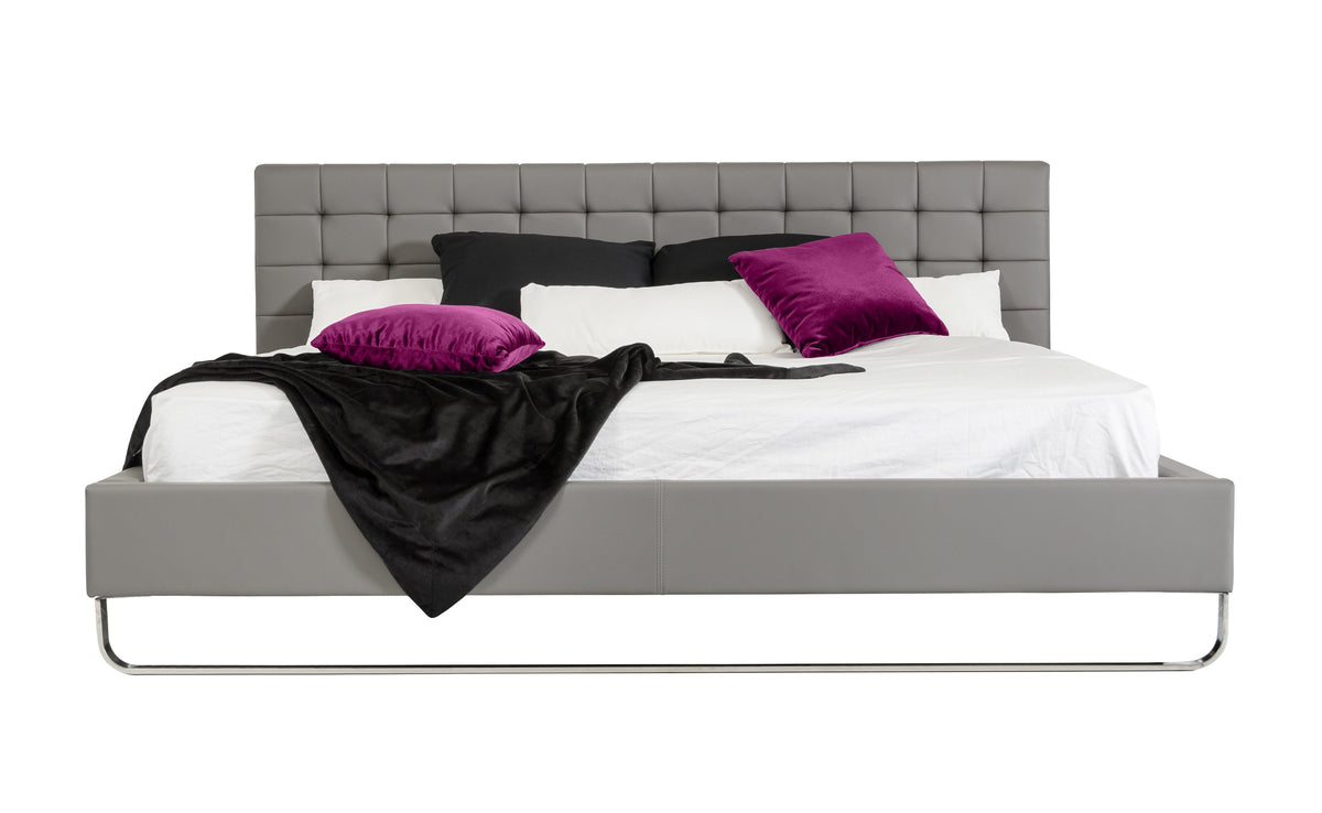 Gemma Modern Grey Leatherette Bed by VIG Furniture - View 1