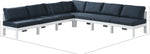 Nizuc - Outdoor Patio 7 Piece Modular Sectional With White Frame