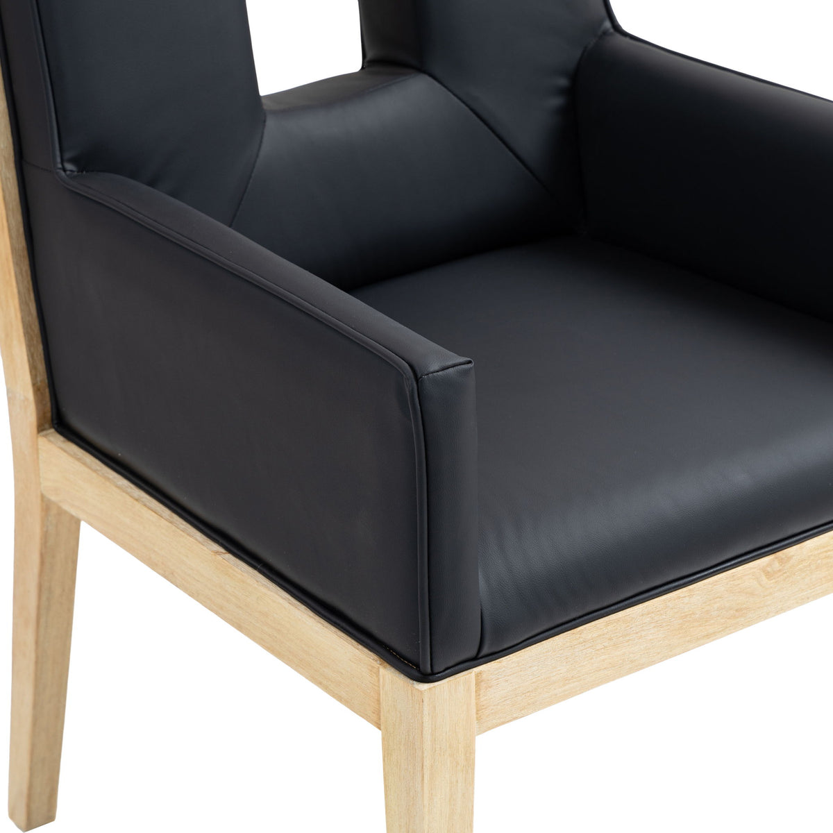Gwendolyn - Faux Leather Dining Arm Chair With Natural Frame