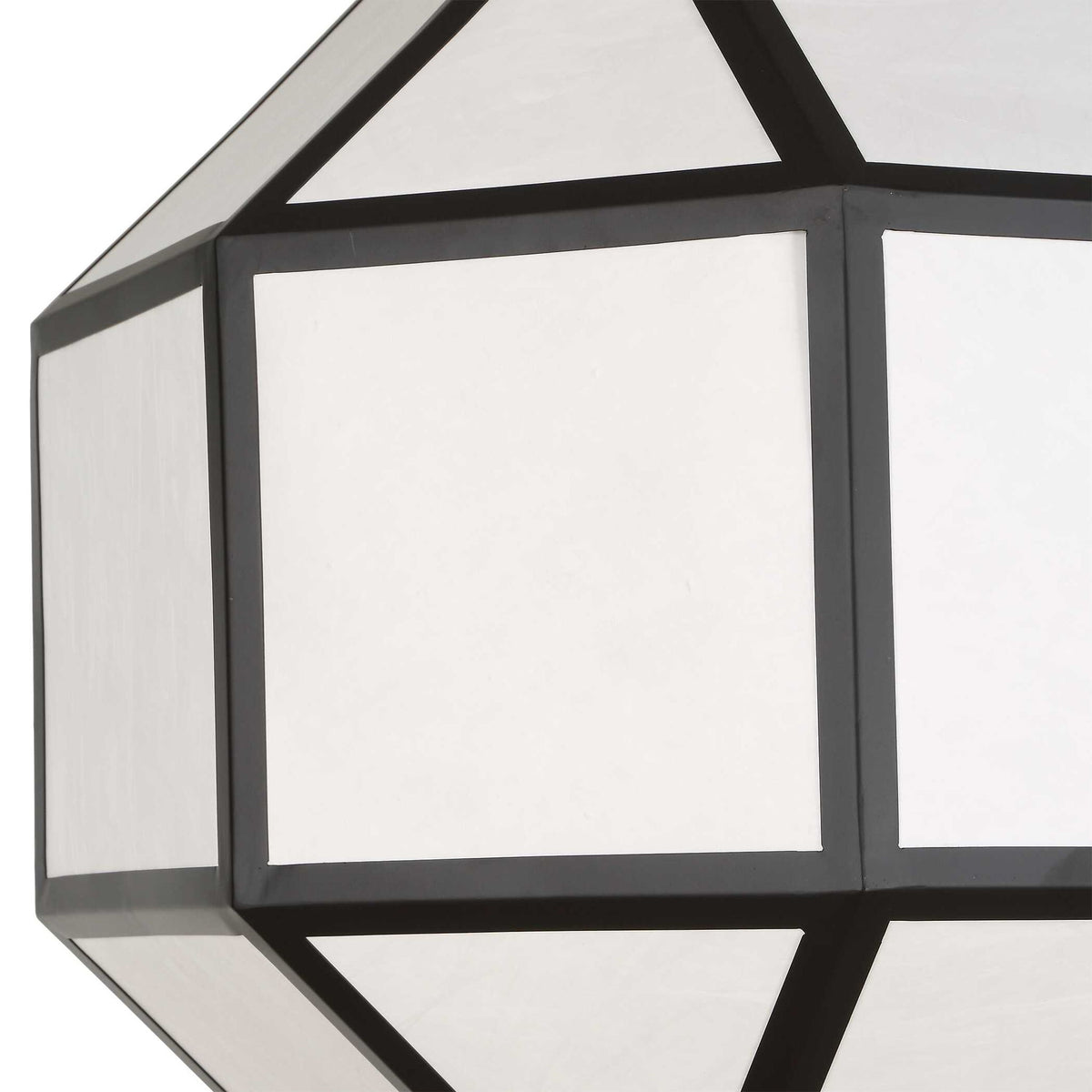 Hoi An - 4 Light Geometric Chandelier - Black