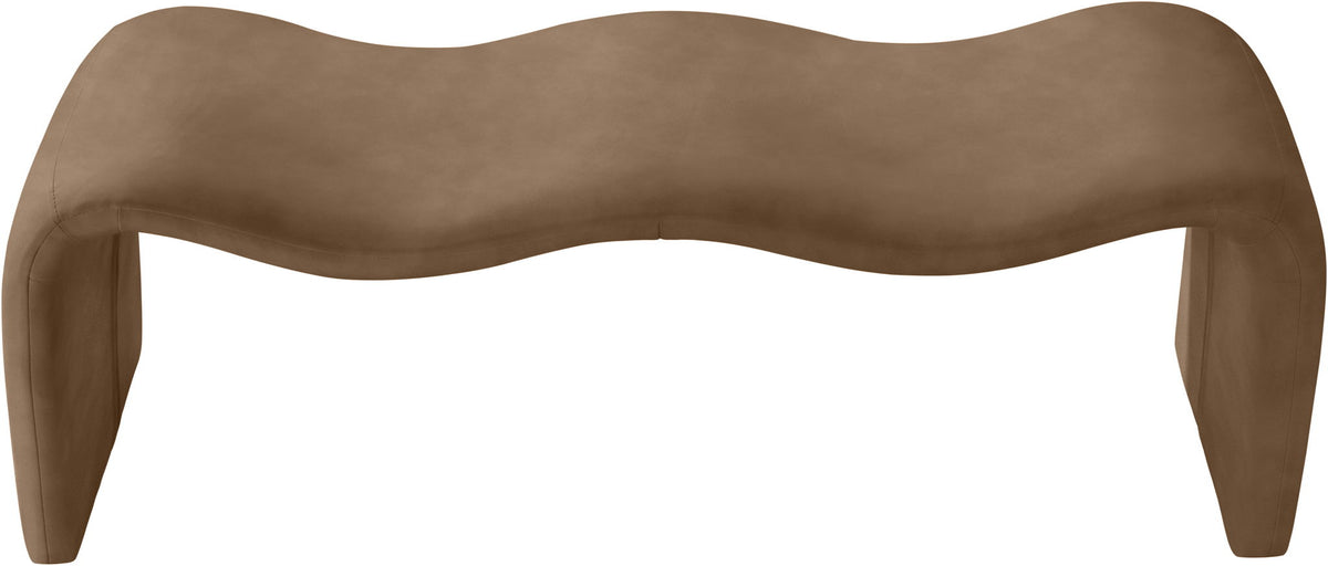 Willow - Faux Leather Bench - Brown