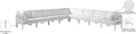 Nizuc - Outdoor Patio 9 Piece Modular Sectional With White Frame