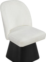 Marlowe - Linen Textured Fabric Upholstered Swivel Dining Side Chair - Stained Black