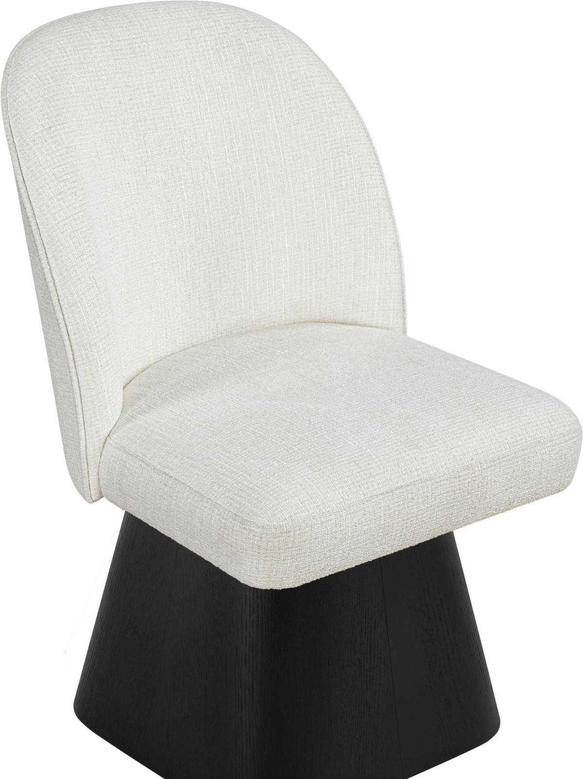 Marlowe - Linen Textured Fabric Upholstered Swivel Dining Side Chair - Stained Black