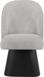 Marlowe - Linen Textured Fabric Upholstered Swivel Dining Side Chair - Stained Black