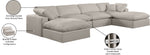 Comfy - 6 Piece Linen Modular Double Chaise Sectional