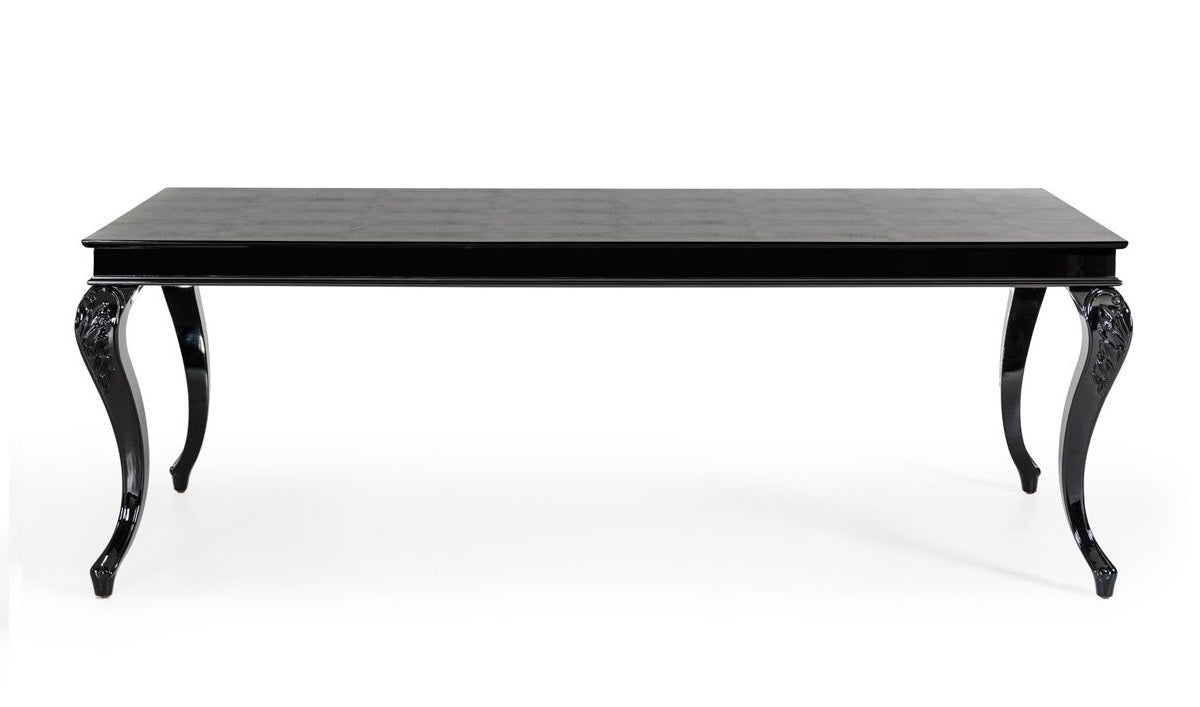 Sovereign Transitional Black Crocodile Dining Table w/ Black Gloss Legs by VIG Furniture - View 5
