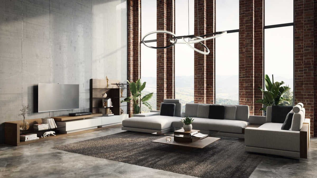 Jefferson Mid-Century Walnut and White High Gloss Entertainment Center by VIG Furniture - View 4