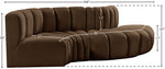 Arc - Velvet 4 Piece L-Shaped Modular Sofa