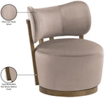 Elara - Velvet Upholstered Swivel Accent Chair - Taupe