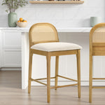 Lucio - Modern Farmhouse Wood Counter Height Kitchen Bar Stool