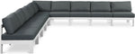 Nizuc - Outdoor Patio 9 Piece Modular Sectional With White Frame