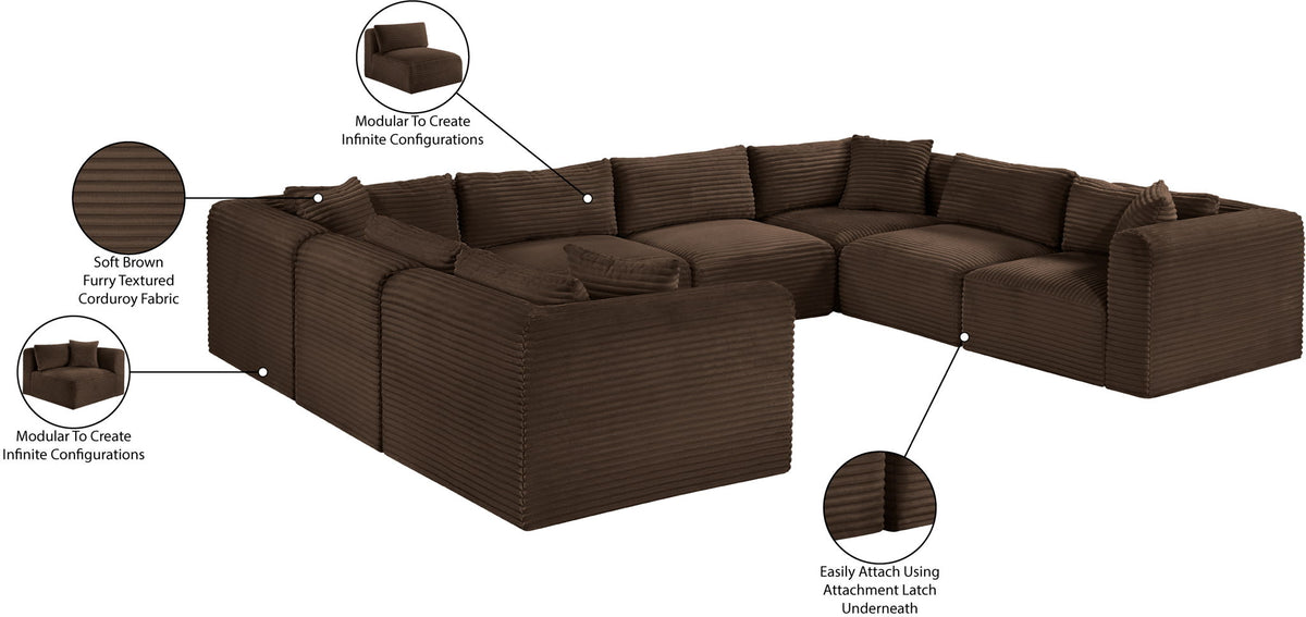Shaggy - 8 Piece Modular U-Shaped Sectional