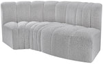 Arc - Boucle Fabric 3 Piece Modular L-Shaped Sofa