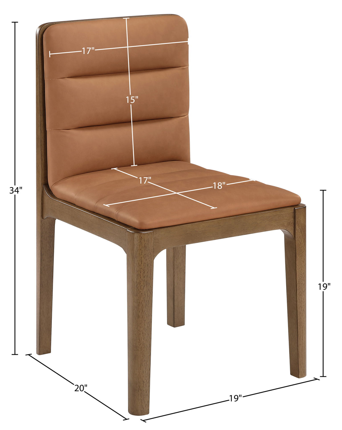 Ellis - Vegan Leather Upholstered Dining Chair (Set of 2) - Brown Base