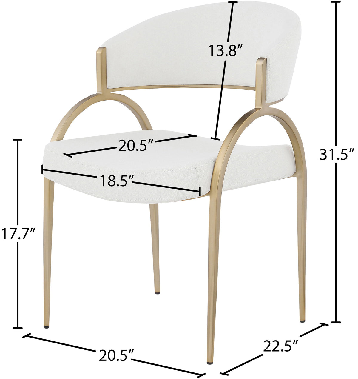 Privet - Dining Chair (Set of 2) - Gold Base