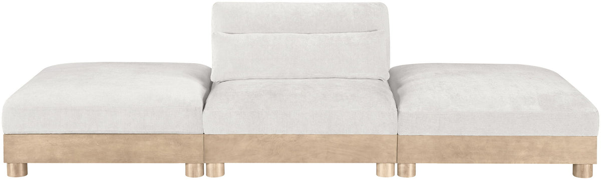 Turin - Chenille Fabric Upholstered Modular Sectional - White