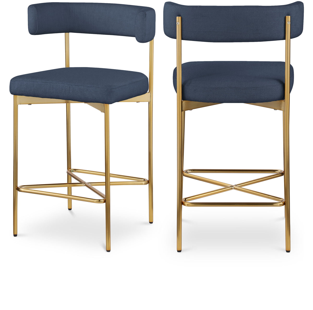 Rivage - Durable Stool With Gold Frame (Set of 2)