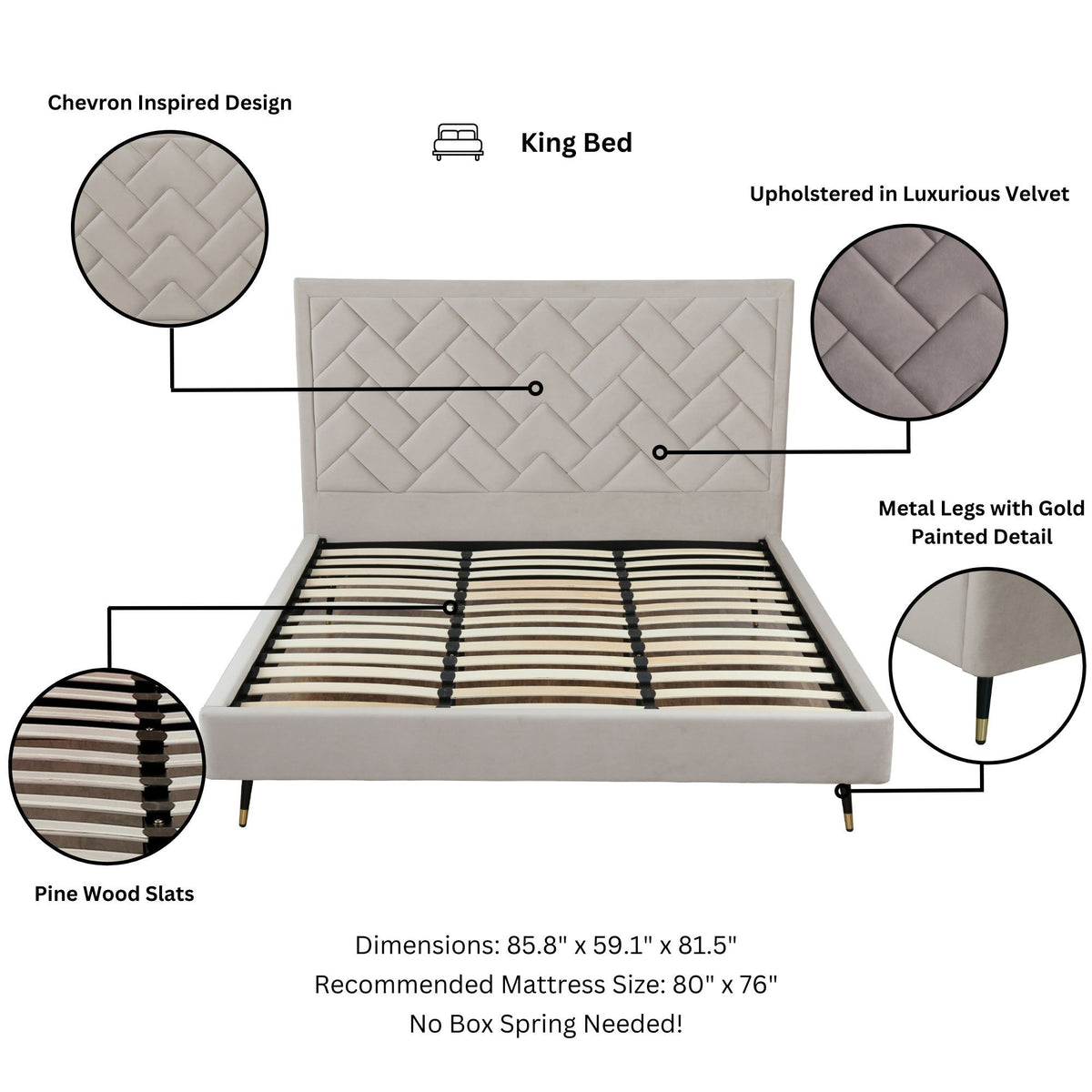 Manhattan Crosby - Upholstered Platform Bed