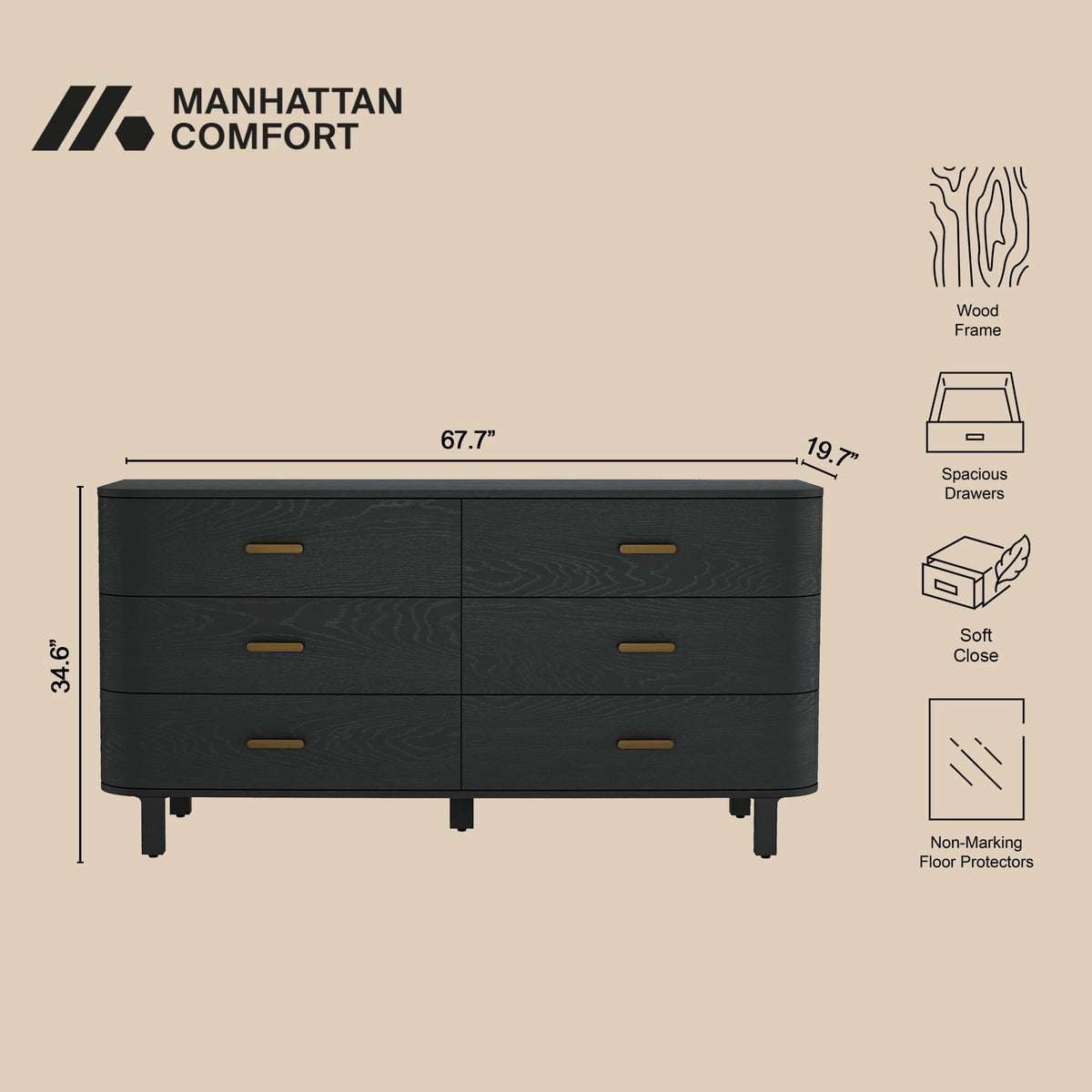 Manhattan Solara - Solid Wood Dresser