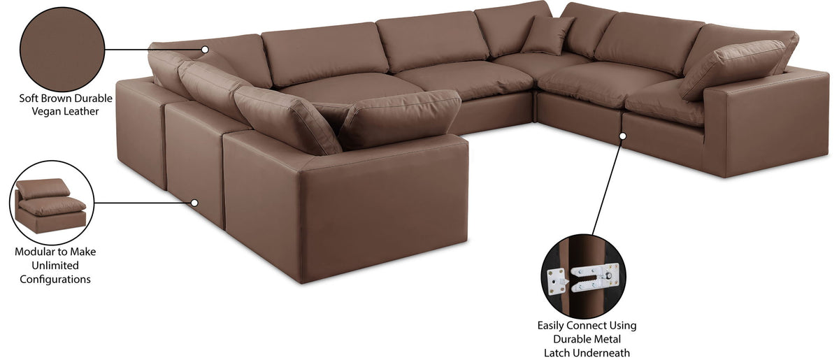 Comfy - 8 Piece Faux Leather Modular Sectional