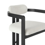 Jazmin - Outdoor Dining Chair With Boucle Cushion And Powder Coated Aluminum Frame (Set of 2) - Cream / Black