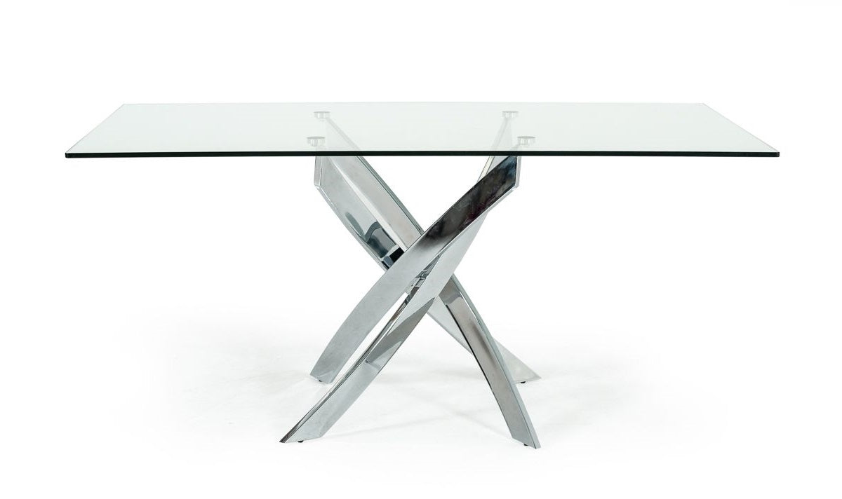 Pyrite Modern Rectangular Glass Dining Table by VIG Furniture - View 5