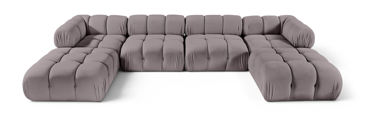 Orin - Velvet 6 Piece Modular Double Chaise Sectional