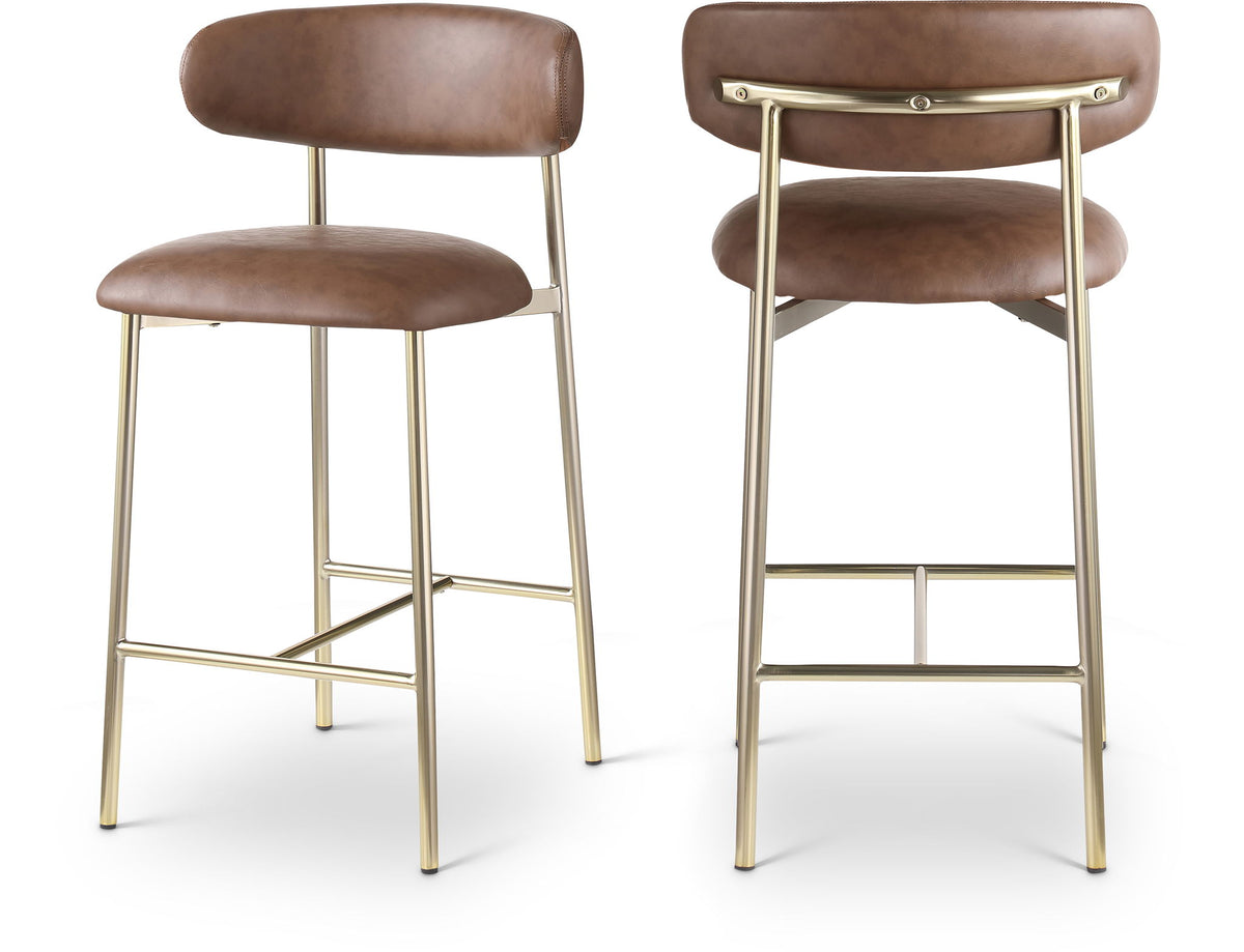 Lupita - Counter Stool With Brushed Gold Frame (Set of 2)
