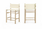 Santos - Upholstered Counter Stool With Stained Natural Base
