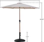 Fiji - Aluminum Patio Umbrella With Round Black And Teak Base